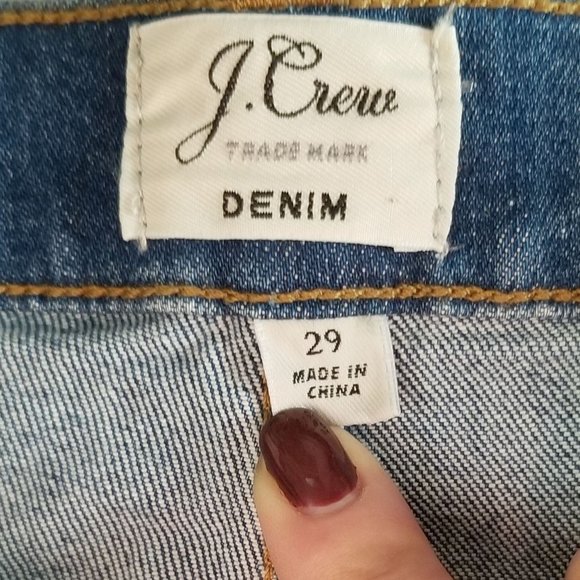 J Crew Stretch Denim Button Front Straight Jean Skirt 29 - Picture 6 of 7